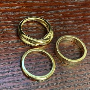 J. CREW Stackable Ring Set Gold Plated AU151 Size 5